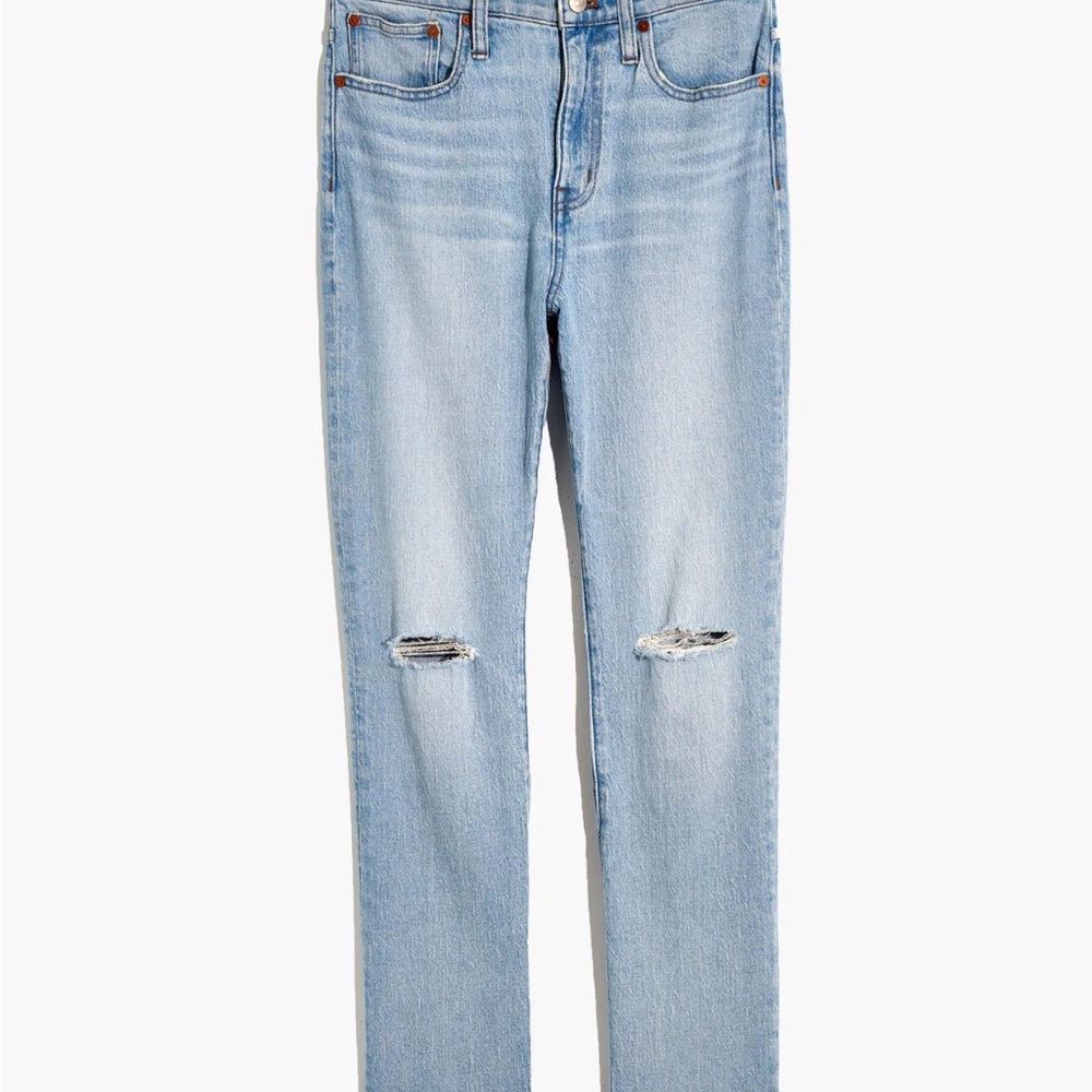 Madewell The High-Rise Slim Crop Boyjean in Dumas Wash: Ripped Edition